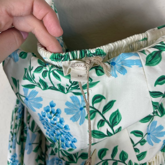 Anthropologie Let Me Be Long Sleeve Printed Midi Dress Blue Floral Size S Petite - Picture 7 of 15